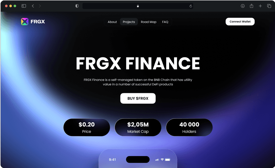 FRGX | Web3, Crypto interface
